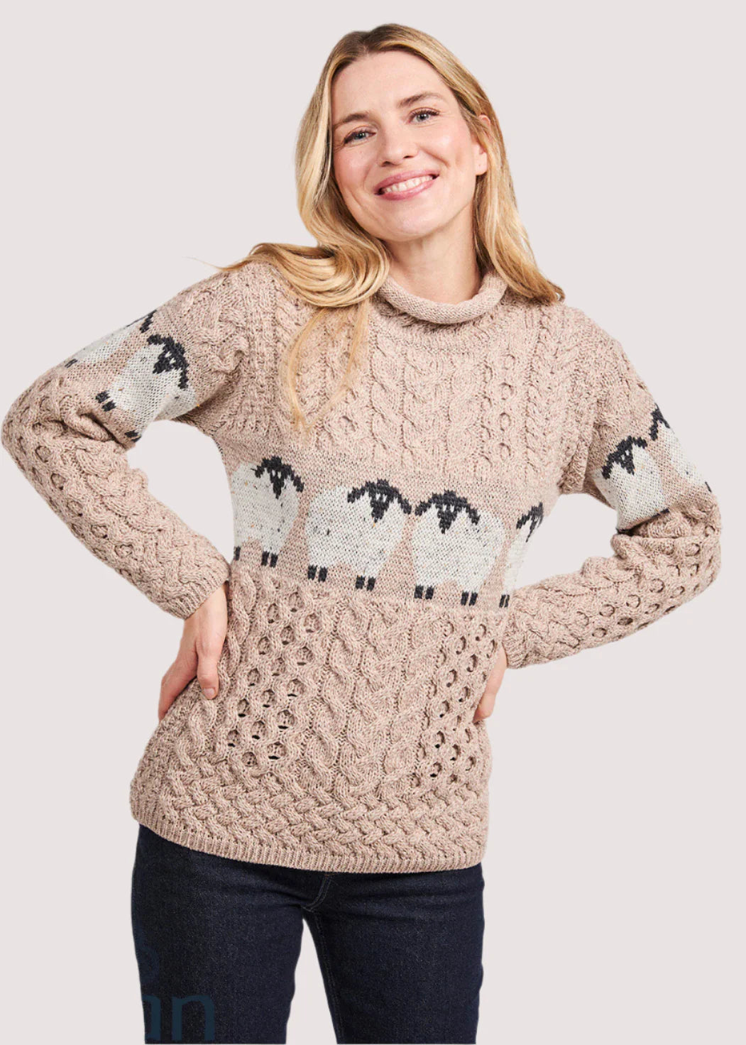 Aran Woollen Mills Merino Wool Sheep Sweater