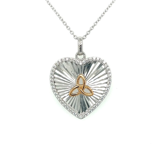 Sterling Silver Dia/Cut GP Trinity CZ Pendant