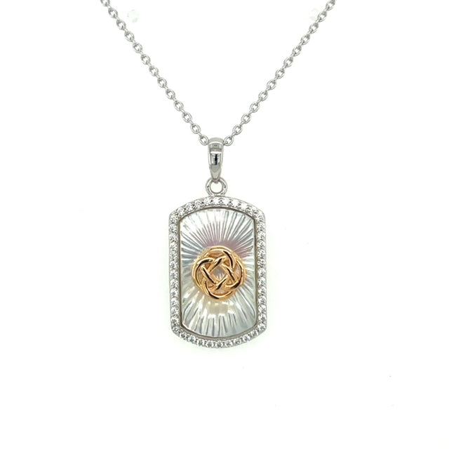 Sterling Silver Dia/Cut CZ Claddagh Pendant