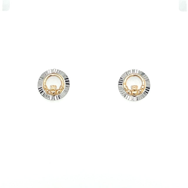 Sterling Silver GP Claddagh D/Cut Frame Earring