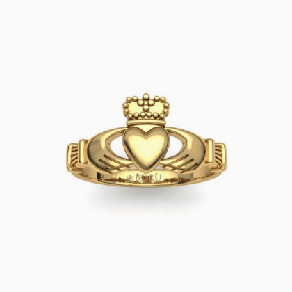 Silver with 14KVermeil Medium Size Traditional Claddagh