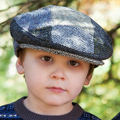 Kids One Size Harris Tweed Patch Cap