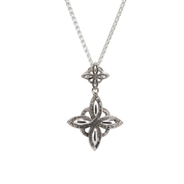 S/sil Rhodium Double Celestial Star Pendant
