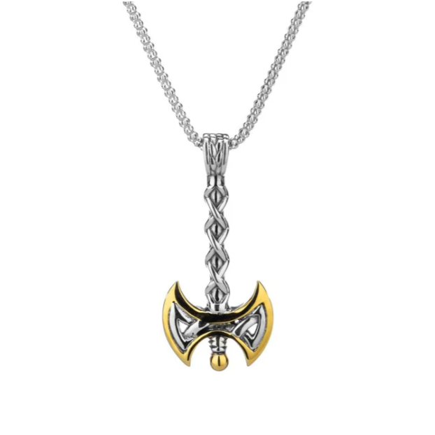 S/sil + 10k Axe Pendant
