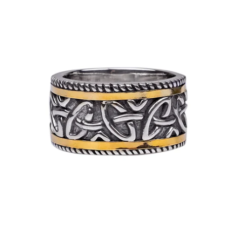 S/sil + 18k Abstract Celtic Knot Ring