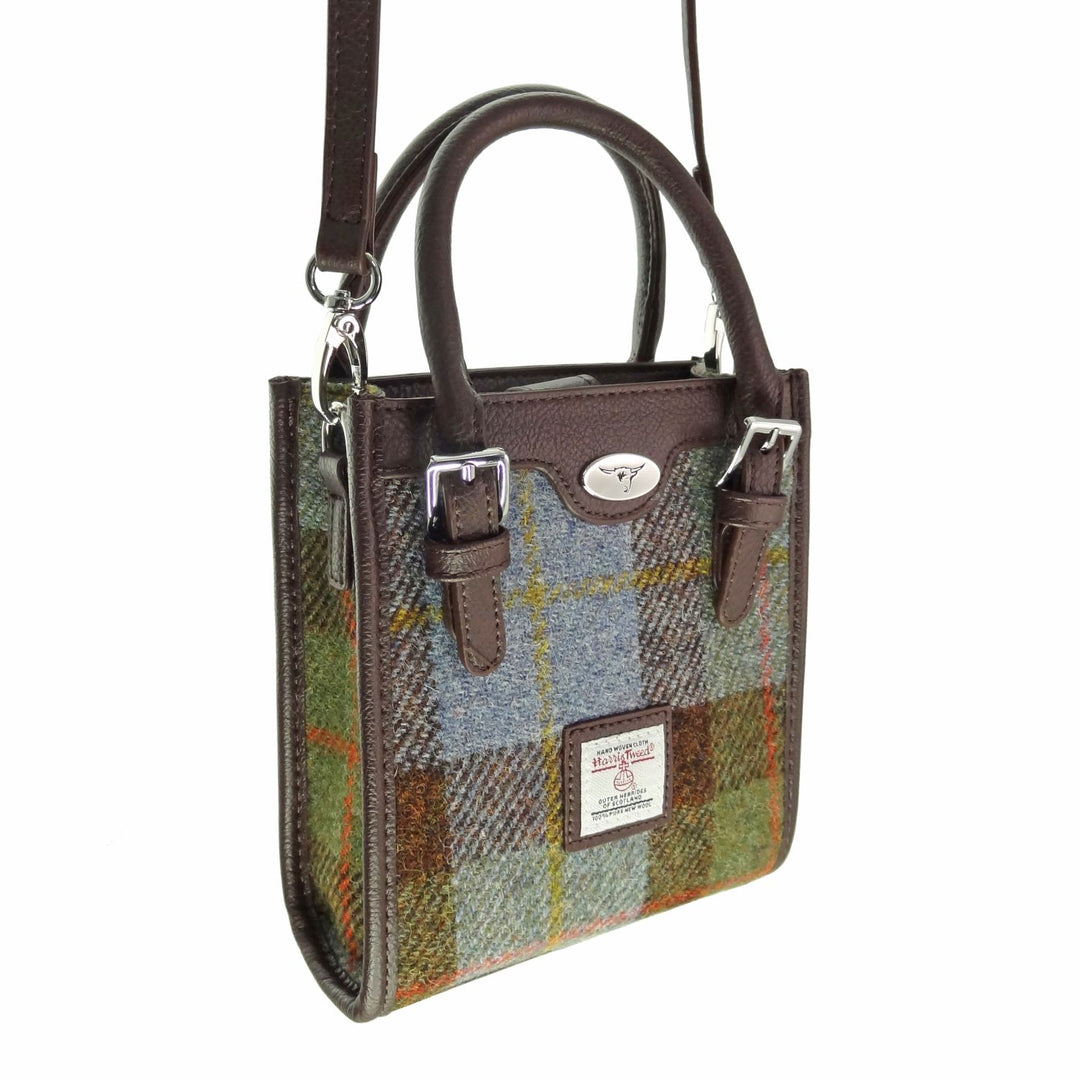 Harris Tweed® ‘Keltie’ Tall Mini Tote Bag – Scottish Wool Crossbody
