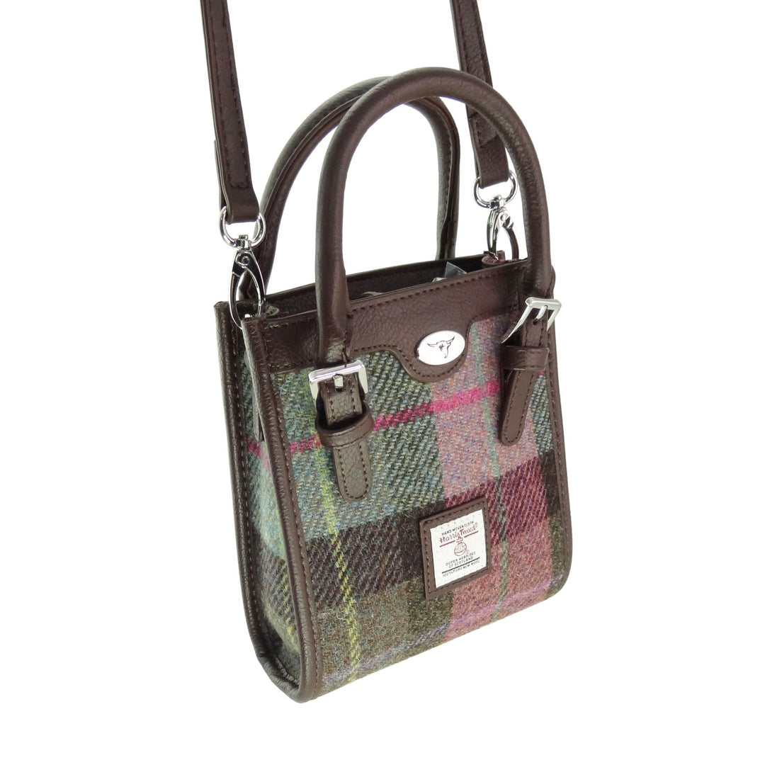 Harris Tweed® ‘Keltie’ Tall Mini Tote Bag – Scottish Wool Crossbody