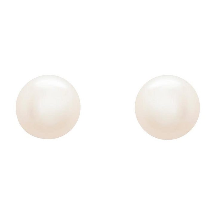 Sterling Silver Large Shell Pearl Stud Earrings