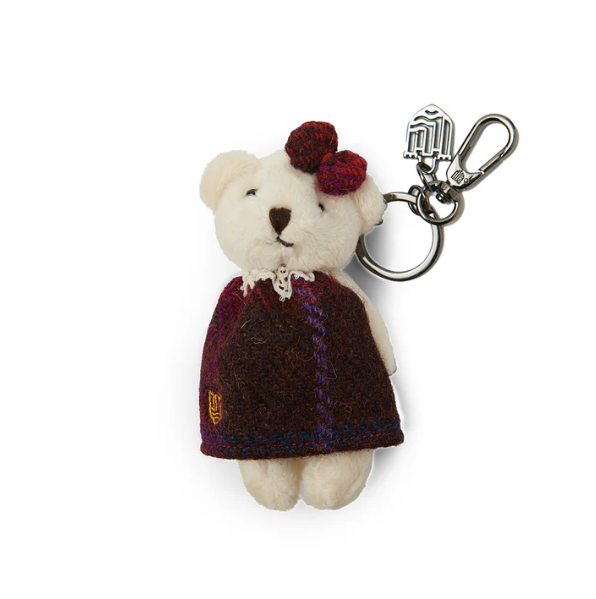 Harris Tweed® Teddy Bear Keyring – Cute Wool Accessory – The