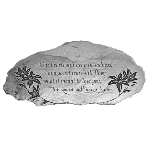 Cast Metal Memorial Garden Stones - Pewter Finish