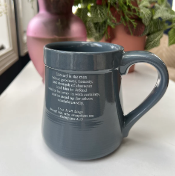Man of Strength Stoneware Pottery Mug - 20 oz