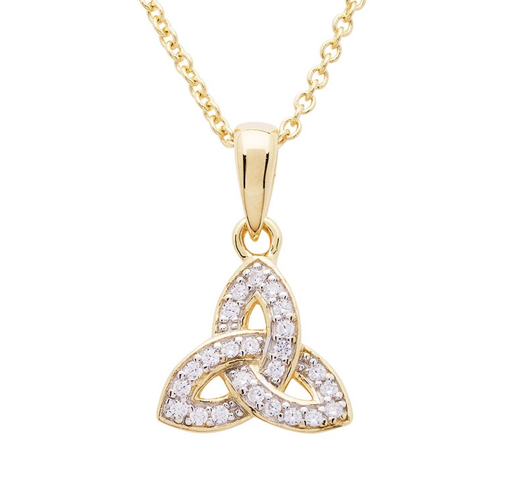 14k Gold Vermeil With Cubic Zirconia Trinity Knot Necklace