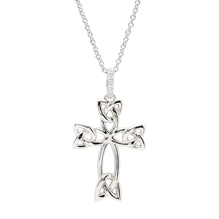 Sterling Silver CZ Celtic Cross