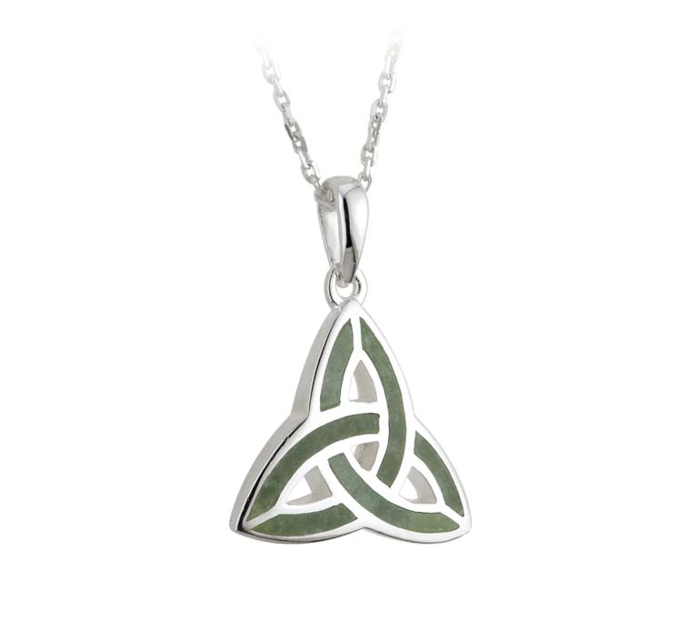 Silver Connemara Marble Trinity Pendant