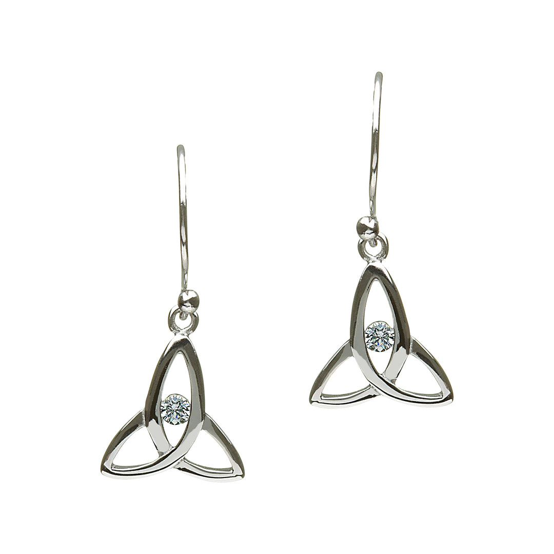 Sterling Sterling Drop Trinity Knot Earrings