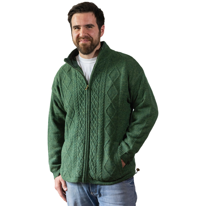 Full Zip Pure New Wool Sweater Jacket
