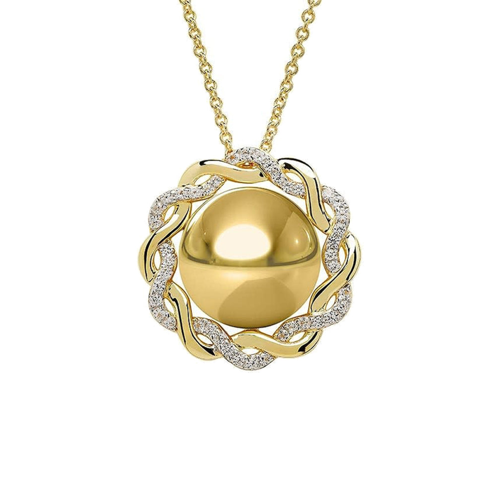 14kt Gold Vermeil Lab White Sapphire Celtic Necklace