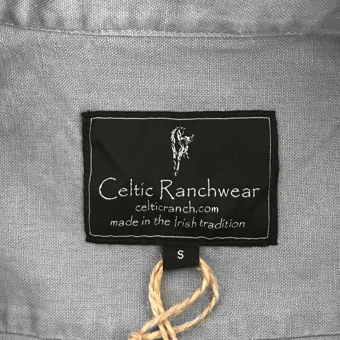 label of ash gray grandfather shirt by celtic ranch