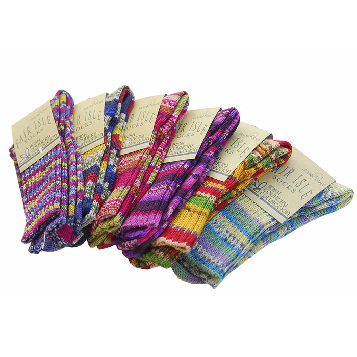 fair isle long socks by grange crafts