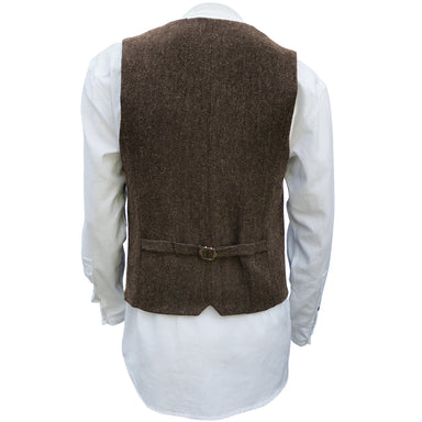 back of brown blended wool vest by celtic ranch