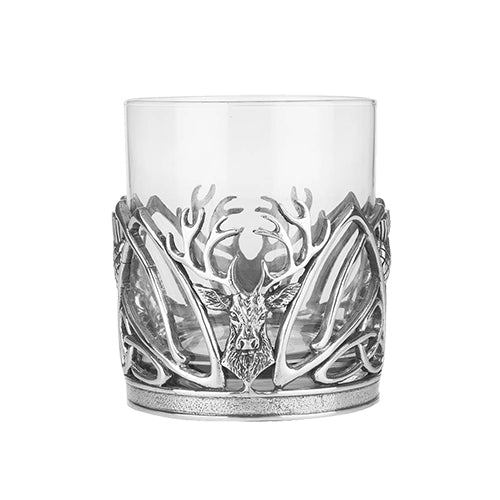 front of stag and thistle whiskey glass tumbler by a e williams