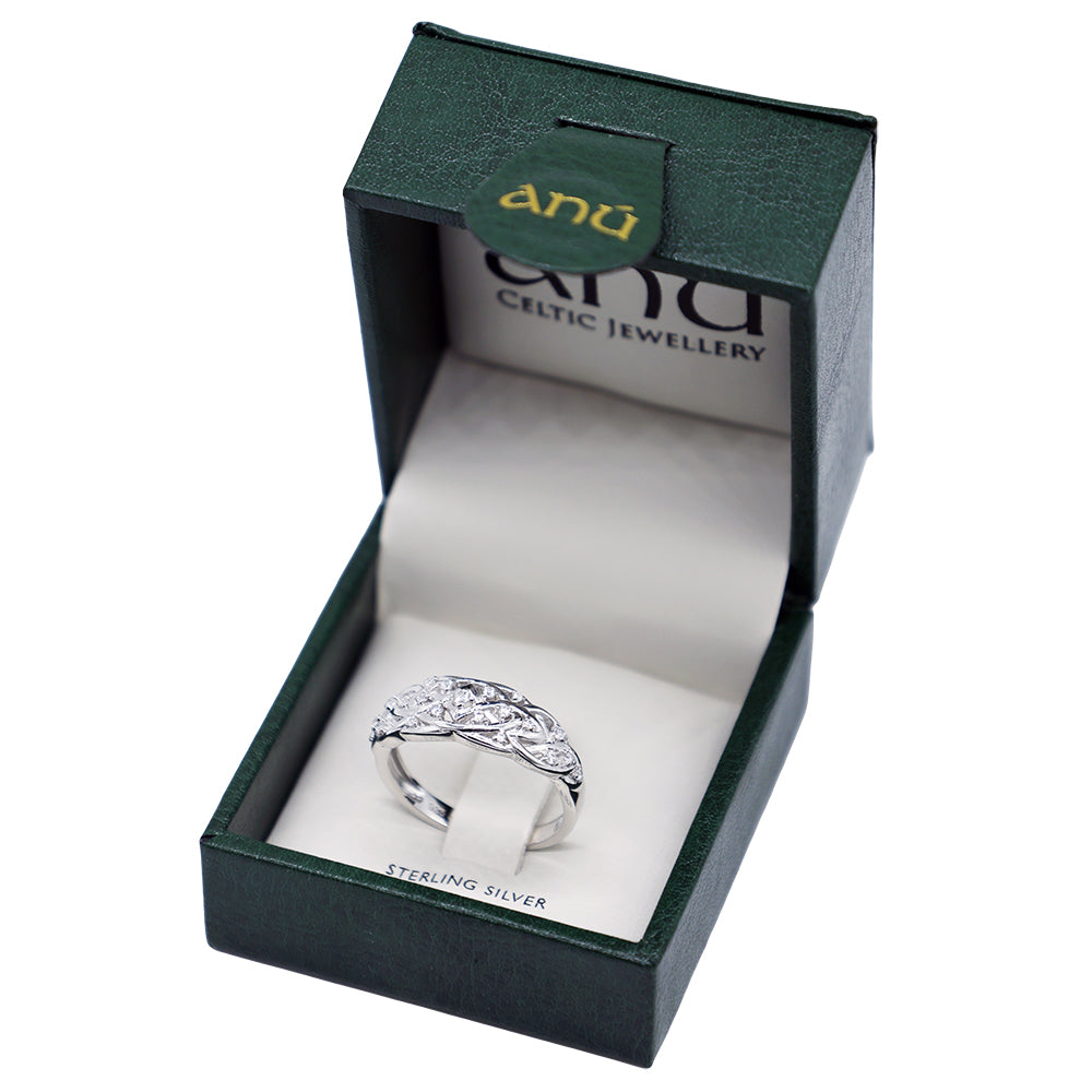 Sterling Silver Celtic Cubic Zirconia Ring