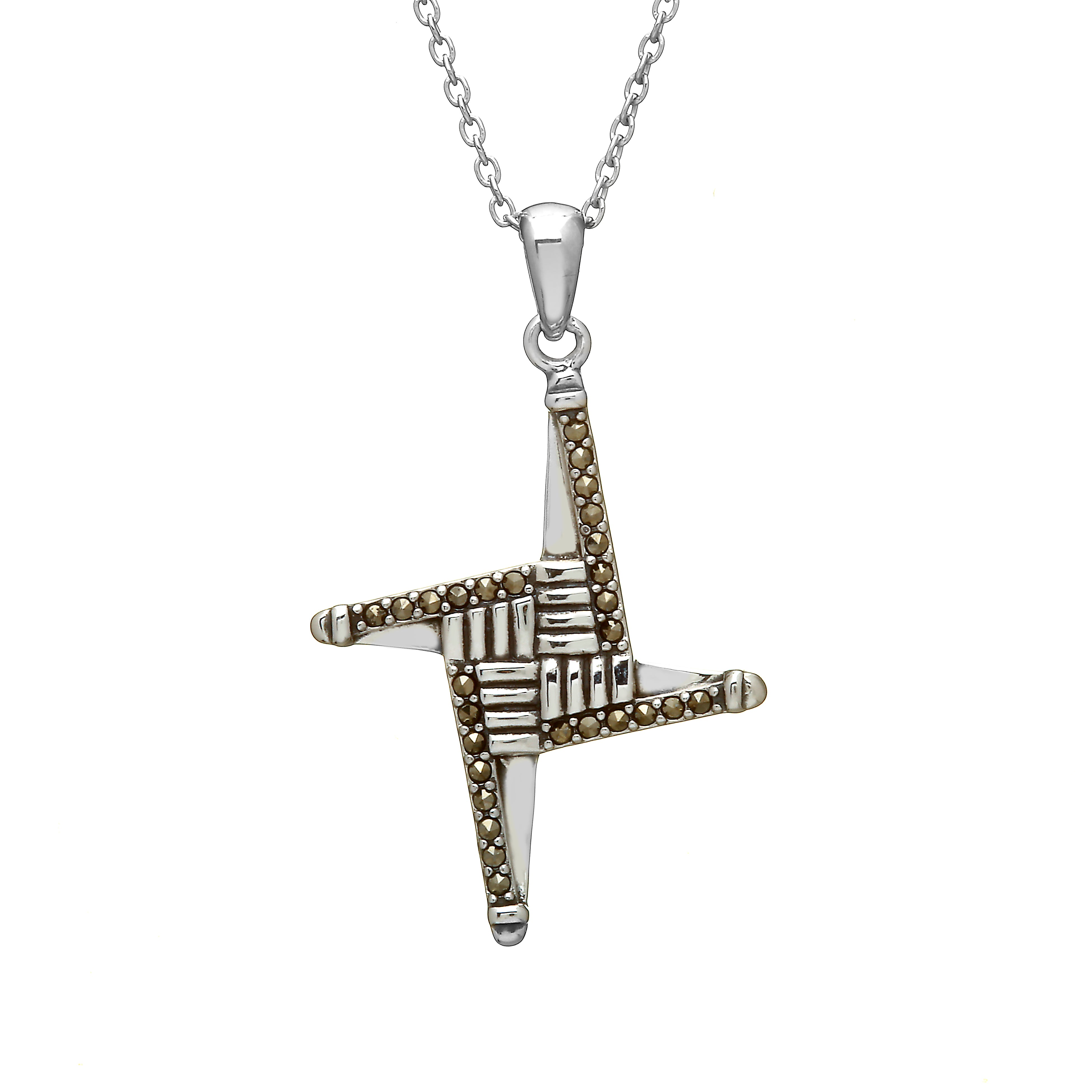 Collana con ciondolo croce di Brigida in argento 925 pagano