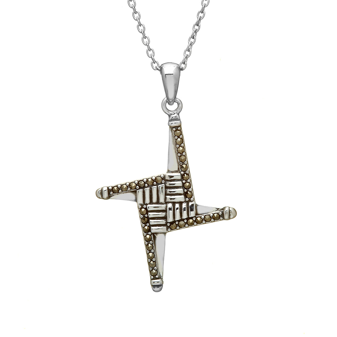 Sterling Silver Marcasite St. Bridget's Cross