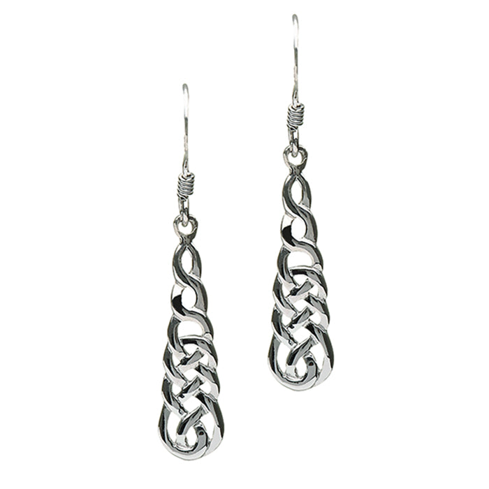 sterling silver marcasite celtic weave drop earrings by anu celtic jewellery