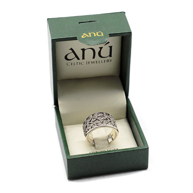 anu sterling silver tree of life marcasite ring in gift box