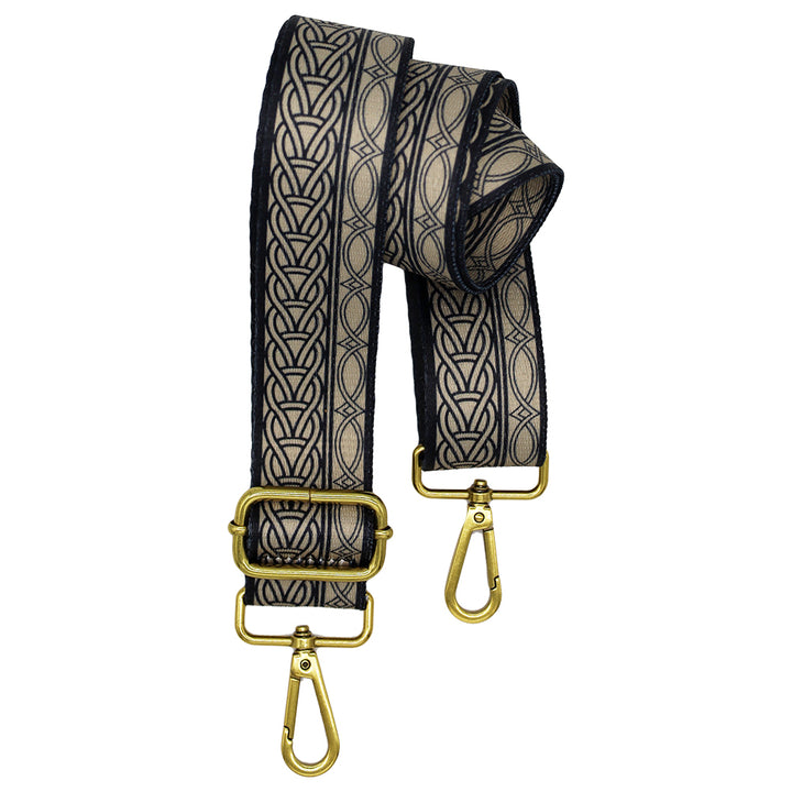 CLEARANCE - Celtic Knot Handbag Replacement Strap Black/Khaki