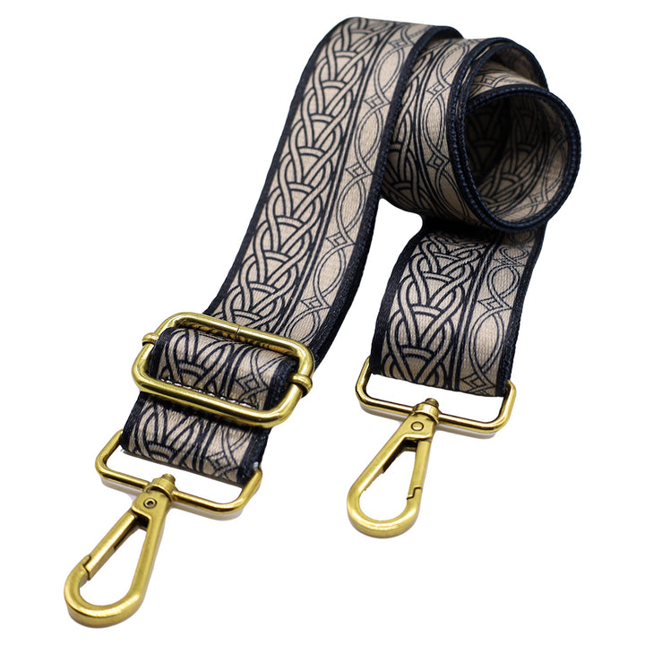 CLEARANCE - Celtic Knot Handbag Replacement Strap Black/Khaki