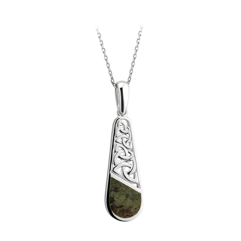 Connemara Marble Trinity Knot Drop Necklace