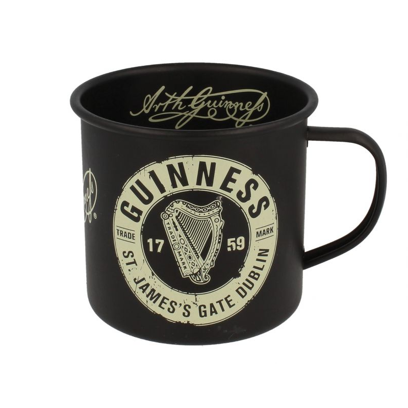 classic enamel black mug by guinness