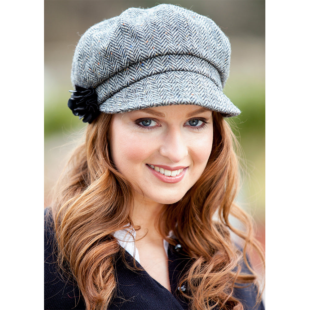 model of color 1 ladies newsboy cap by mucros weavers