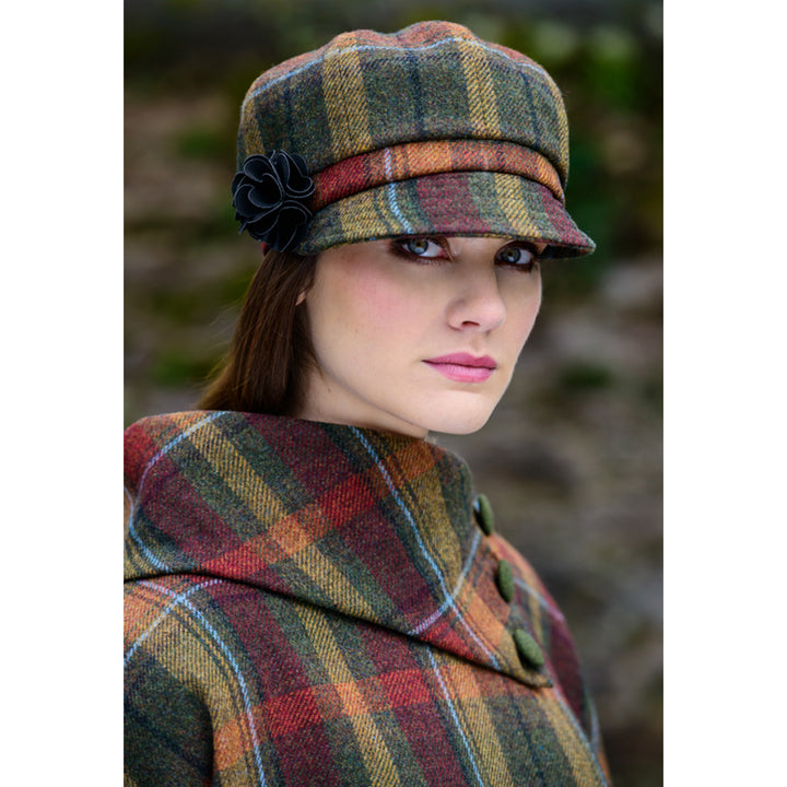 model of color 321 ladies newsboy cap by mucros weavers