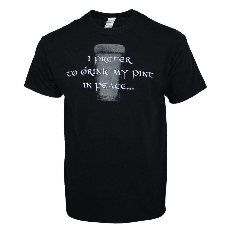 front of black pint tee