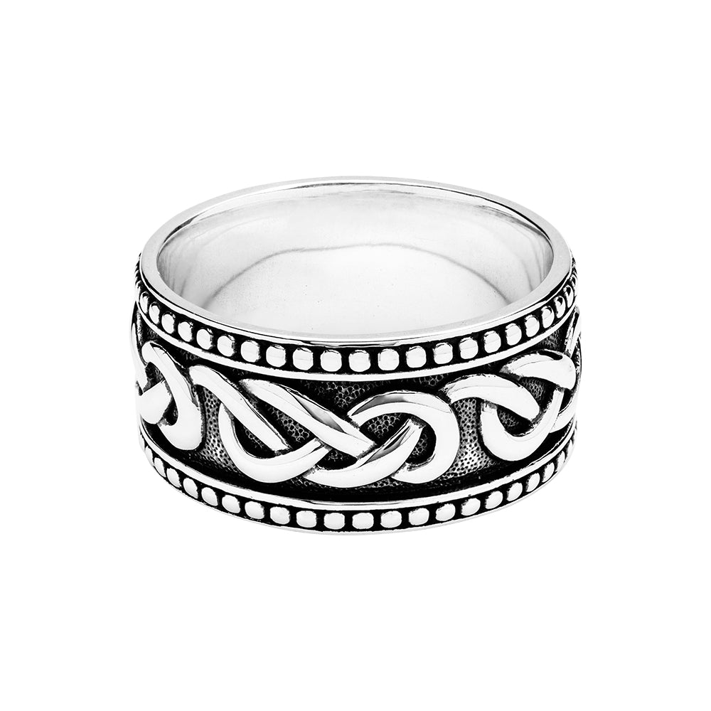 Sterling Silver Gents Celtic Band Earth Ring