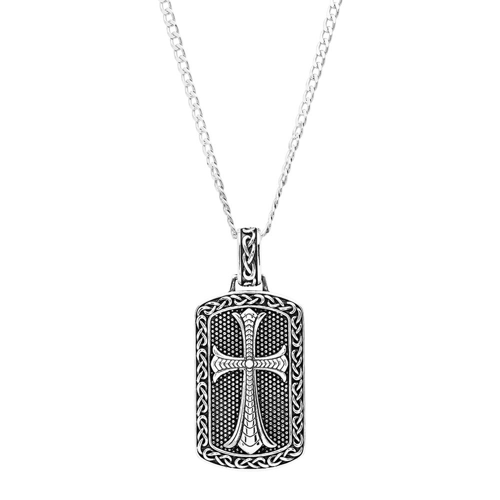 Sterling Silver Gents Cross Earth Pendant