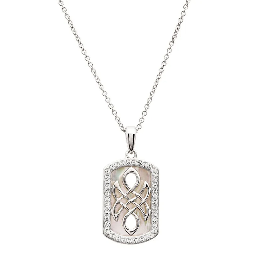 Sterling Silver Swarovski Mother of Pearl Celtic Necklace