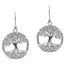 Sterling Silver Tree of Life Cubic Zirconia Earrings