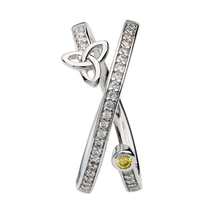 sterling silver ring set with peridot stone by shanore