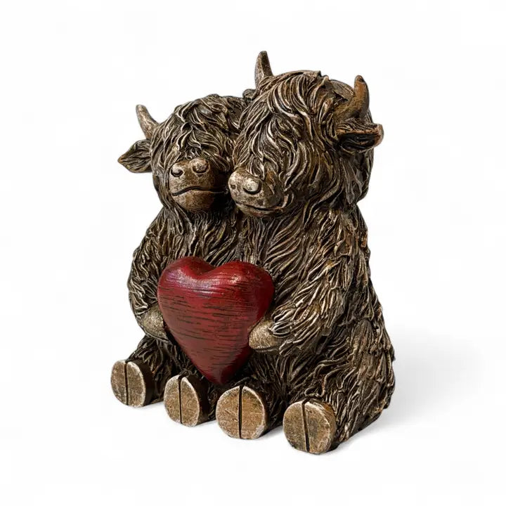 Two Highland Cows Heart