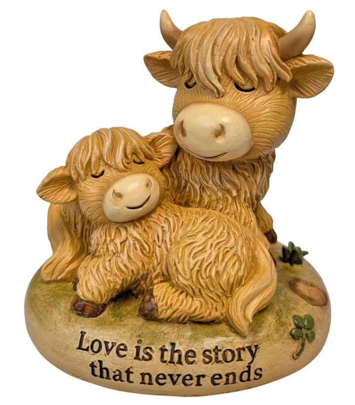 TINY TALE OF HIGHLAND Coo Figurine 7"X5.5"X6"