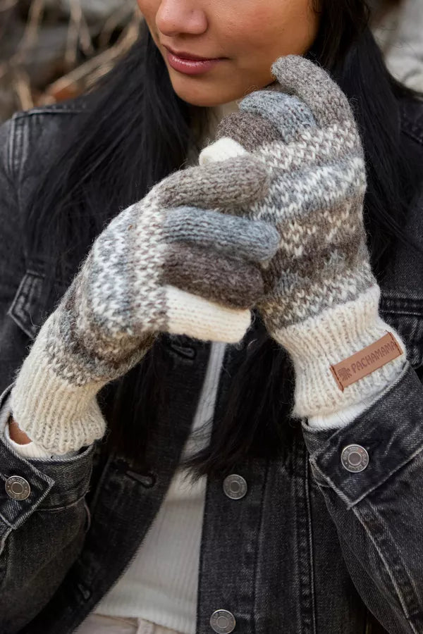 Fair Isle Hand-Knitted Wool Gloves
