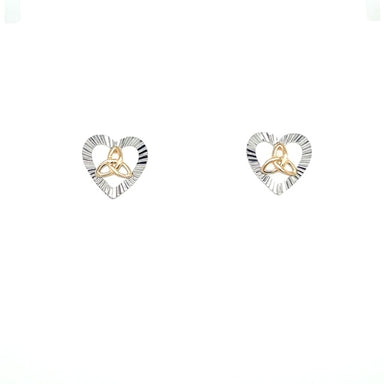 Sterling Silver GP Trinity Heart Earrings