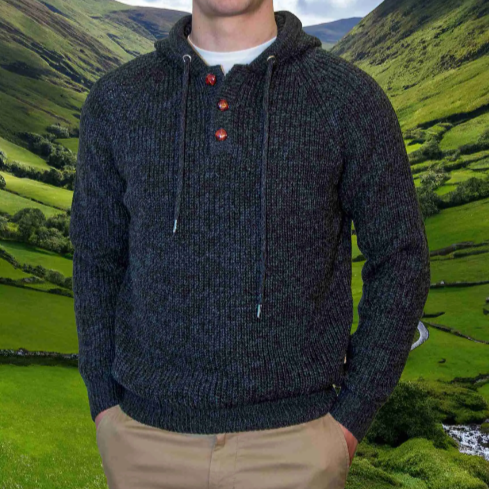 Emerald Isle Achill Henley Hooded Sweater