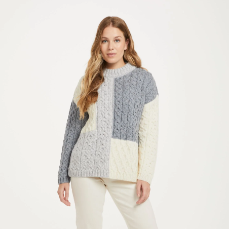 Cobh Aran Patchwork Sweater