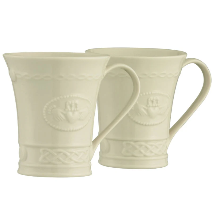 Belleek Celtic Mugs Pair