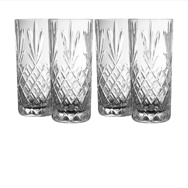 Galway Crystal Renmore Hi-Ball Glasses Set of Four